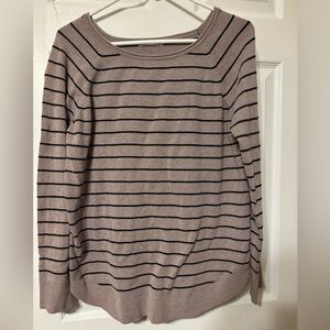 Pink Clover Women's Sweater - Black and Tan Stripes